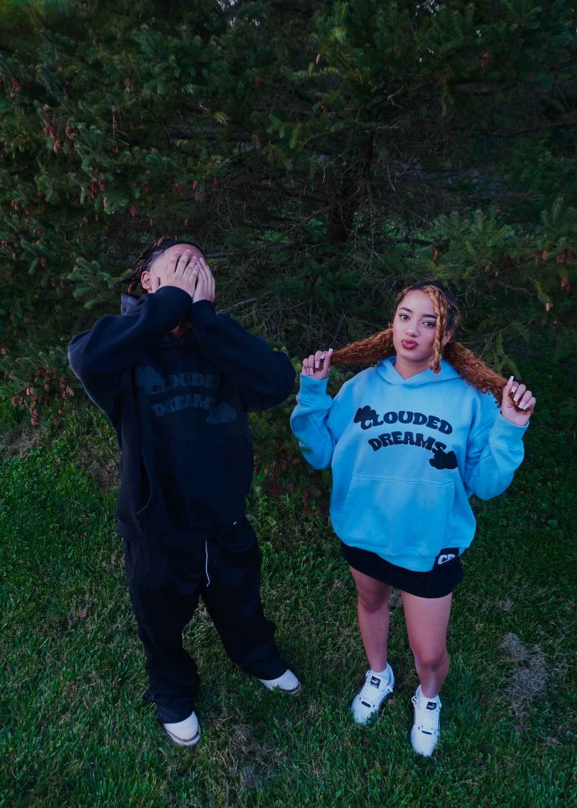 "ESSENTIALS" BLUE/BLACK cloudeddreams hoodie