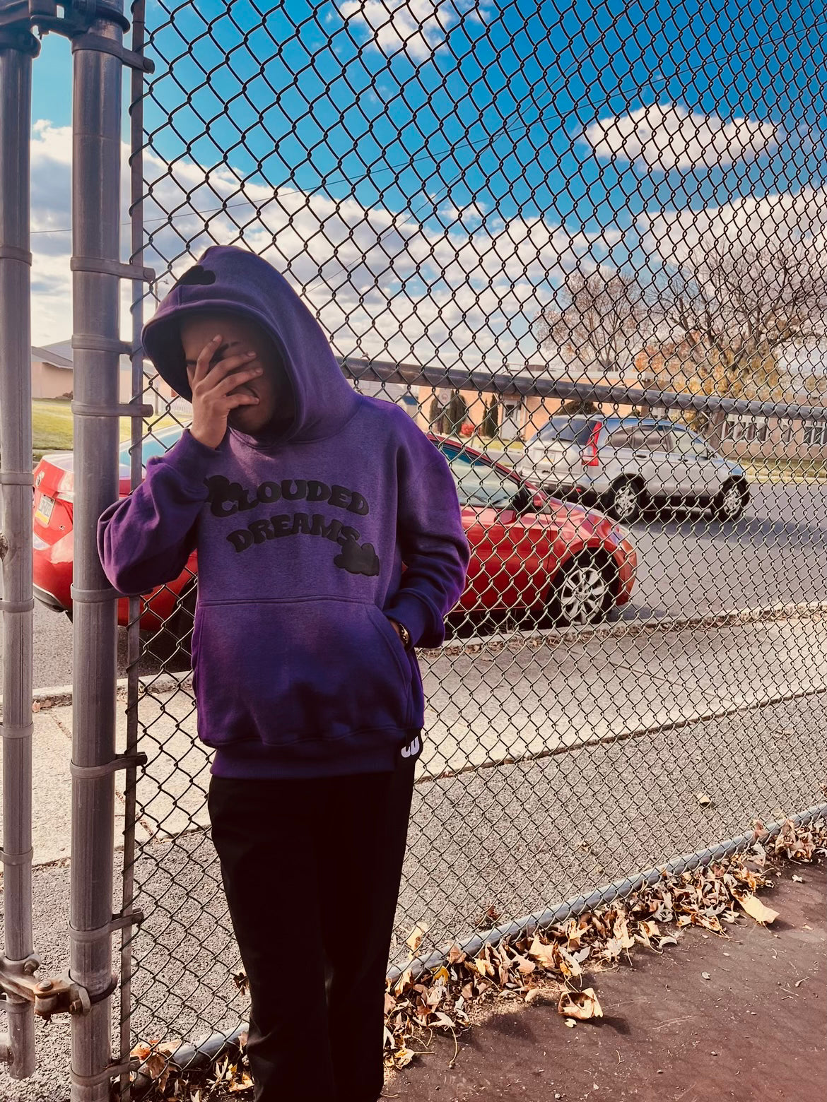 PURPLE/BLACK "ESSENTIALS" HOODIE