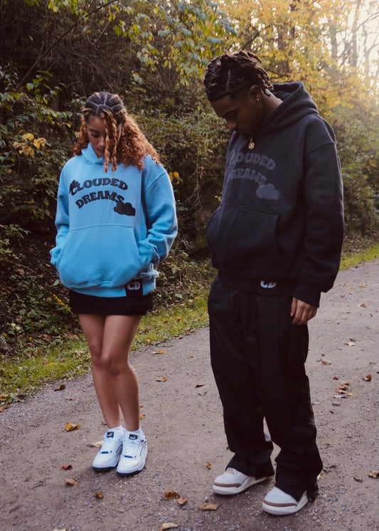 "ESSENTIALS" BLUE/BLACK cloudeddreams hoodie