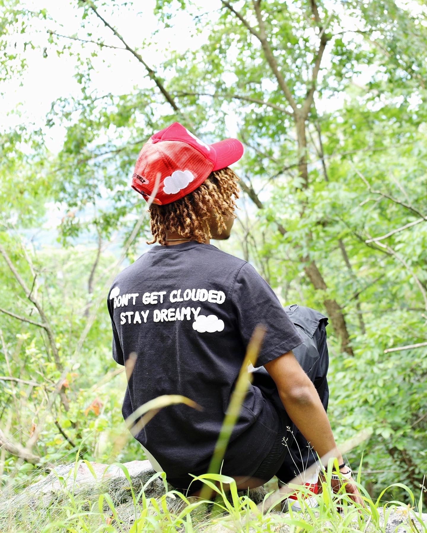 red/white VELVET TRUCKER HATS