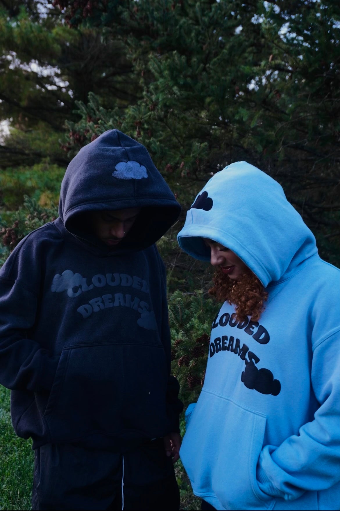 "ESSENTIALS" BLUE/BLACK cloudeddreams hoodie